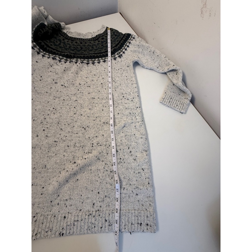 Maurices Women Cream Speckled Fair Isle Sweater Dress Green Grey Size 0 - Picture 9 of 10